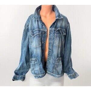 Silver Jeans RIANNA Indigo Blue Denim Jean Jacket Plus Size 3X